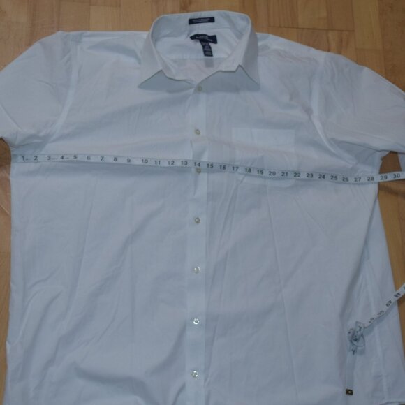 LANDS' END Men's 18.5 - 37T Traditional Fit. No Iron Supima Pinpoint Dress Shirt - Picture 6 of 6